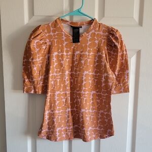 Nooworks Orange and Pink Pebbles Patterned Top
